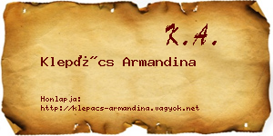 Klepács Armandina névjegykártya